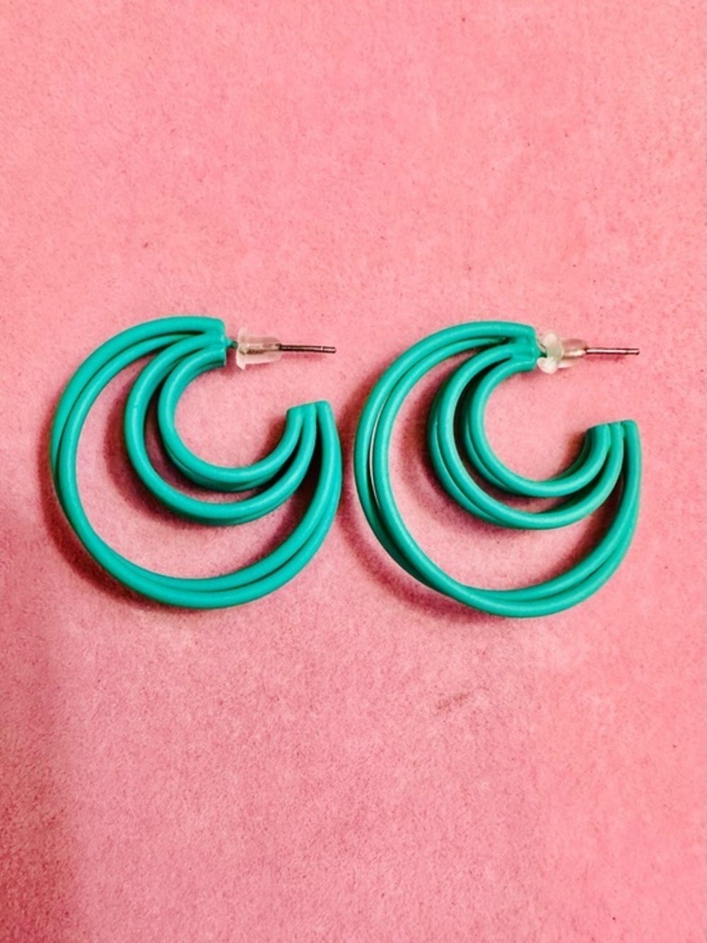 NWT Turquoise Layered Hoop Earrings
